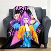 1PC Huntrix, K POP Blanket Soft Warm All Season Throw for Sofa, Bed, Car, Office Vibrant Colorful Design, Durable & Cozy Gift