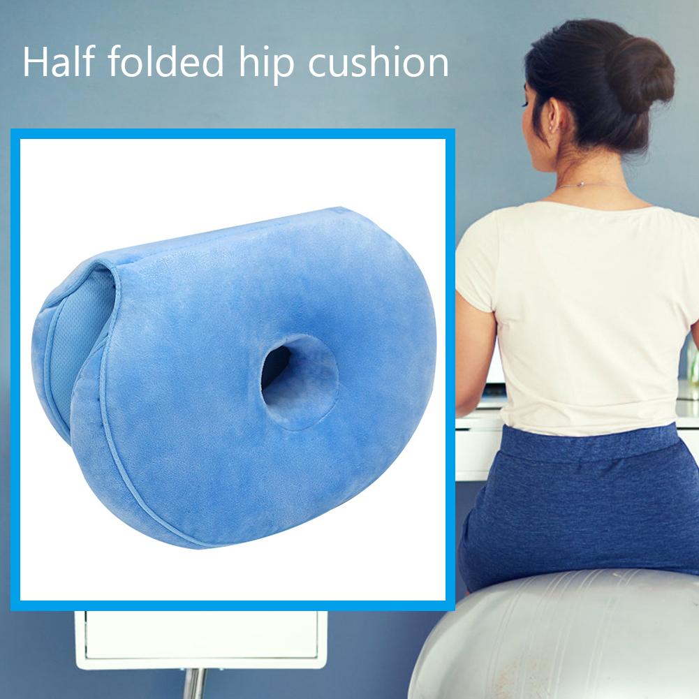 Dual Comfort Seat Cushion Memory Foam Hip Lift Seat Cushion Orthopaedic Memory Foam Support Cushion for Coccyx Sciatica