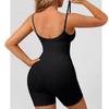 Women's Seamless Zipper Front Bodysuit Shapewear Compression with Adjustable Straps and Tummy Control Shorts