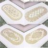 1Pcs Vintage Lace Embroidered Oval Tablecloth for Wedding Party Home Tea Table Mats Kitchen Decoration Waterproof PVC Desk Cloth