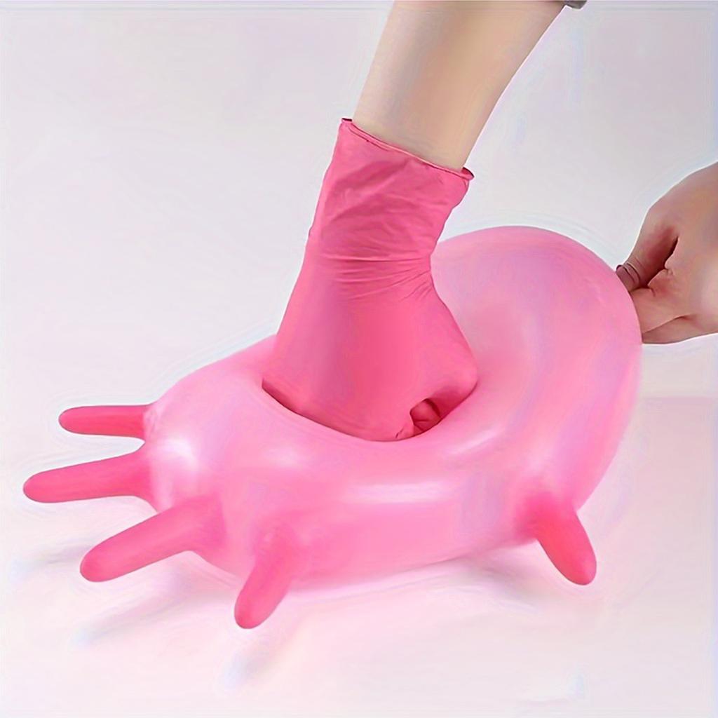 100PCS Pink Nitrile Disposable Gloves Powder & Latex Free Gloves for Kitchen Cooking Household Beauty Petcare Hair Dye Gloves
