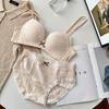 Sweet Girl Lace Edge Sexy Underwear Women's Small Breasts Gather and Show Big Anti-sagging Bra Women's Cotton Chest Without Steel Ring
