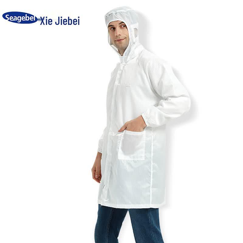 Seagebel Anti-Static Hooded Lab Coat L