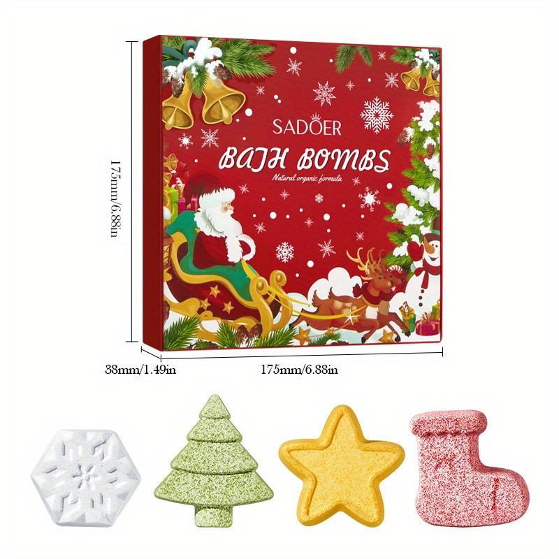 4-piece Christmas Bath Salt Ball Set In Gift Box. Gentle and Moisturizing for Skin. Enjoy A Perfect Spa-like Experience. Perfect Christmas Gift.