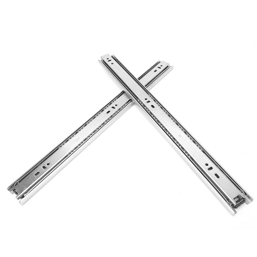 1 Pair 18 Inch   Bearing Cabinet Drawer Slider Runner Steel Slide Rails