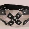 Donna Sexy Roccia Anello Rotondo Passante Elastico Forma a X Cintura in Pelle Accessori Gamba Harness Ragazza Goth Nero Gotico Punk Giarrettiera Coscia