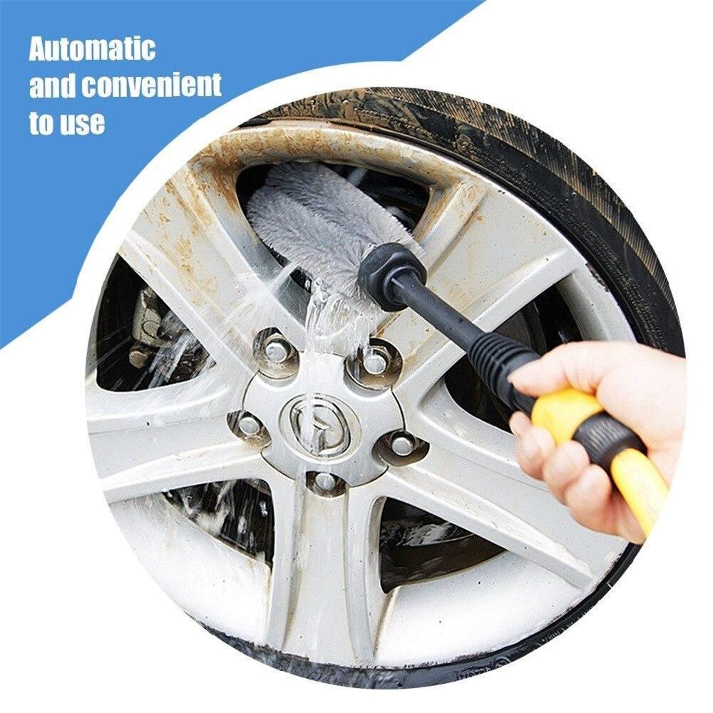 Buy Vehicle Car Wheel Automatic Washing Brush 360 Degrees Rotation Clean Wash Hand Tool at