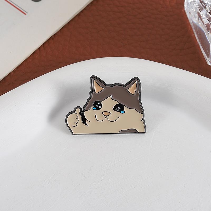Cartoon Cute Kitten Badge, Personalized Cute Pet Badge Clothing Accessories, Chest Flower Backpack Fixed Decoration Animal Collar Needle.