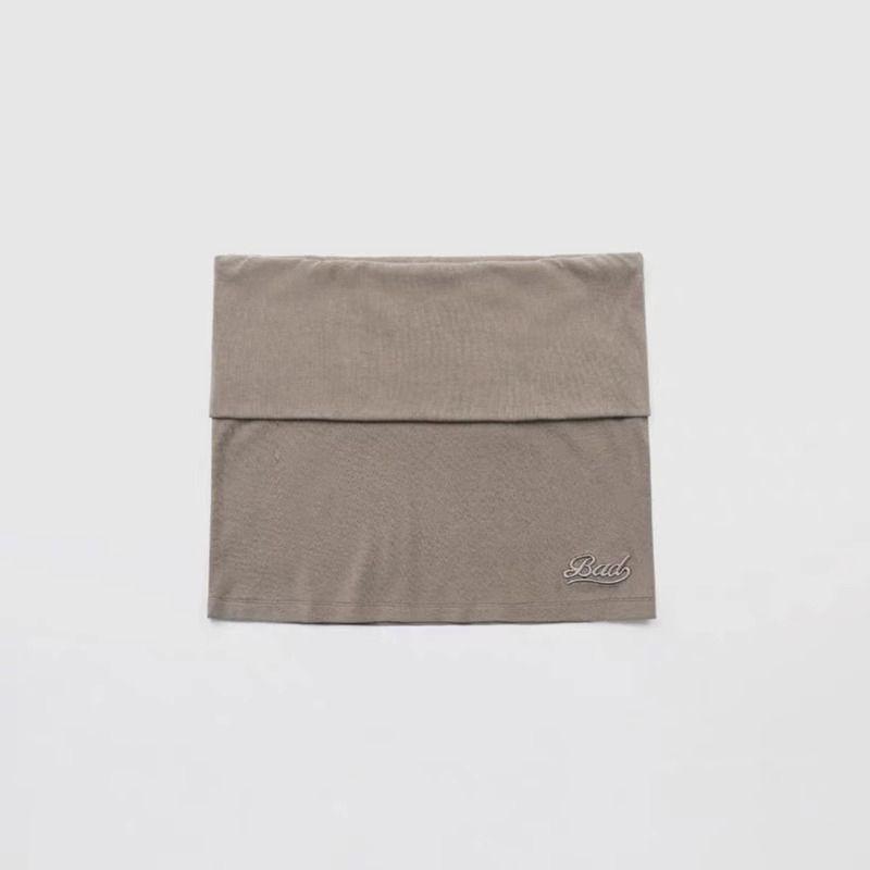 

South korea Badblood American Style Gyaru Skirt Sports Sheath Skirts Sexy Yoga Design Folding Skirt Camel color M