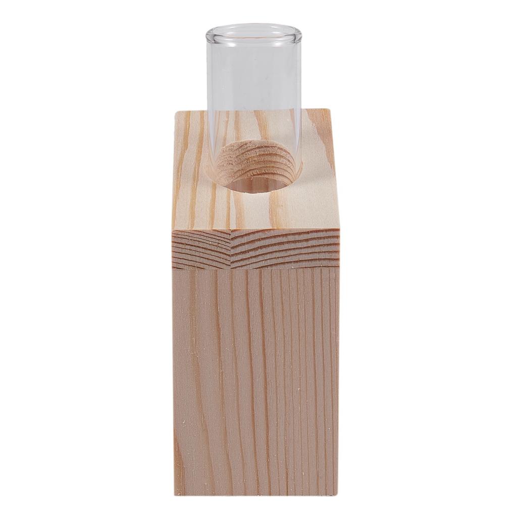 ABUL-5X Crystal Glass Test Tube Vase In Wooden Stand Flower Pots For Hydroponic Plants Home Garden Decoration