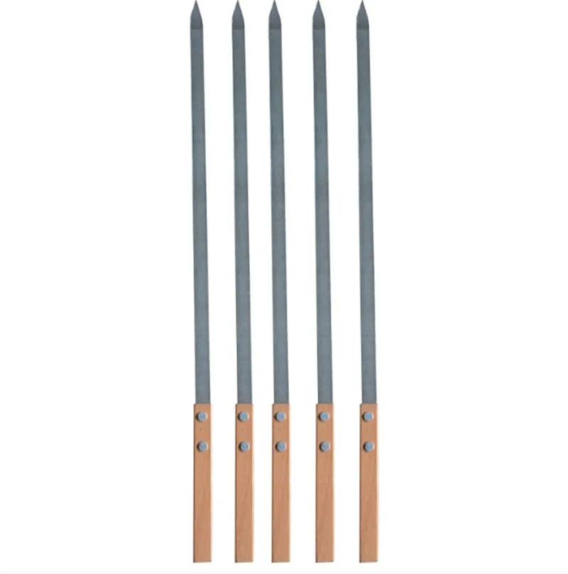 10 Stück lange dicke 40 50 60 cm Holzgriff BBQ-Nadel Fleischspieß BBQ-Grills Grillspieße Grillwerkzeuge Kebab-Spieße Werkzeuge