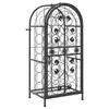 VidaXL Bottle Rack 33 Bottles Black 45x36x100 Cm Wrought Iron 358369