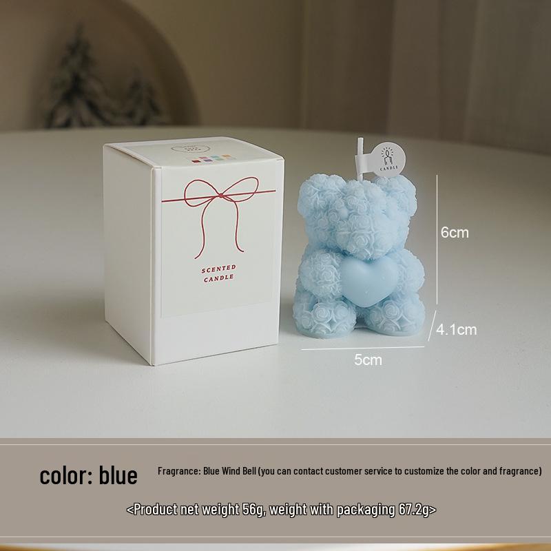 Rose Bear Scented Candle - Valentine's Day Gift, Party Favor, Creative Atmospheric Ornament