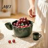 Fruit Vinegar Dipping Bowl Ceramic Berry Washing Bowl, with Side Pouring Spout And Drain Gift for Kitchen Enthusiasts Holes Design, Self Spinning