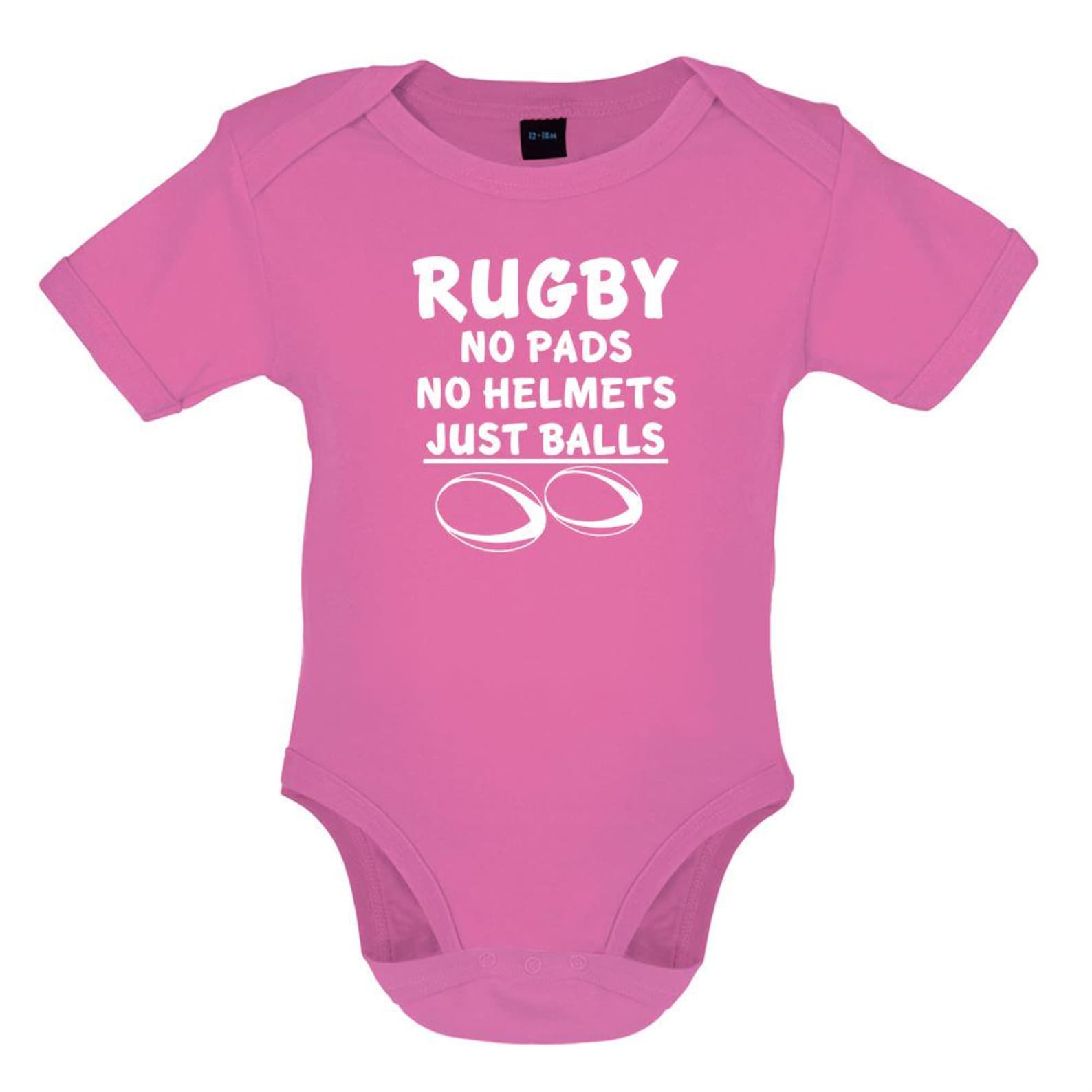 Rugby No Helmets No Pads Just Balls - Baby Tshirt Babygrow - Six Player Fan Love England Nations Wales Ireland Scotland Union 4XL