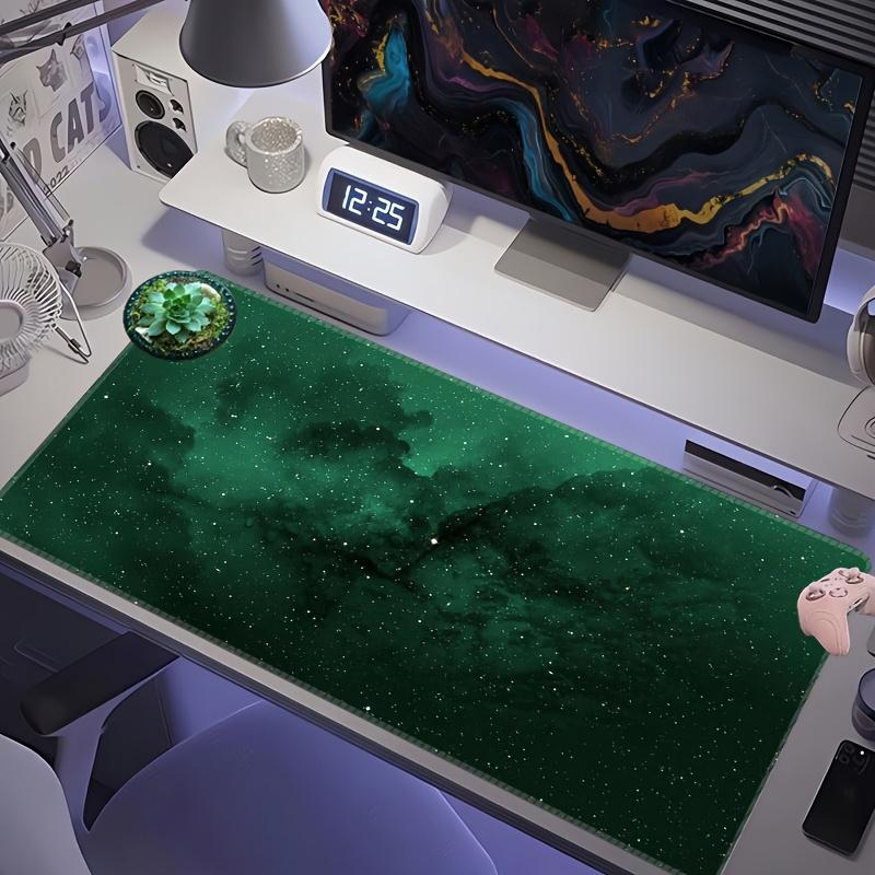 pcDark Green Galaxy Art Mouse Pad Non Slip Rubber Desk Mat for Gaming and Office Use Pad for Laptop PC Home Desk Accessories