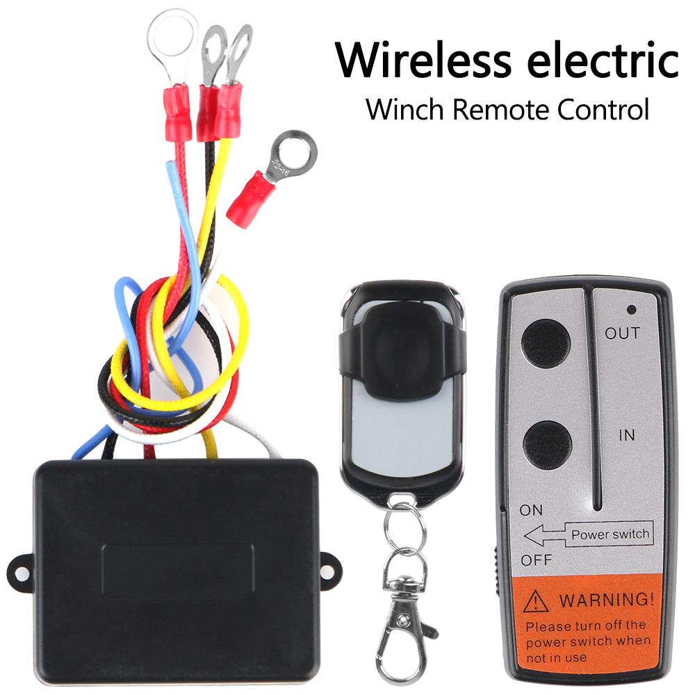 12V 24V Winch Remote Control Switch Controller Wireless Electric For Jeep Off-road ATV Trailer Wireless Winch Remote Control Kit Universal
