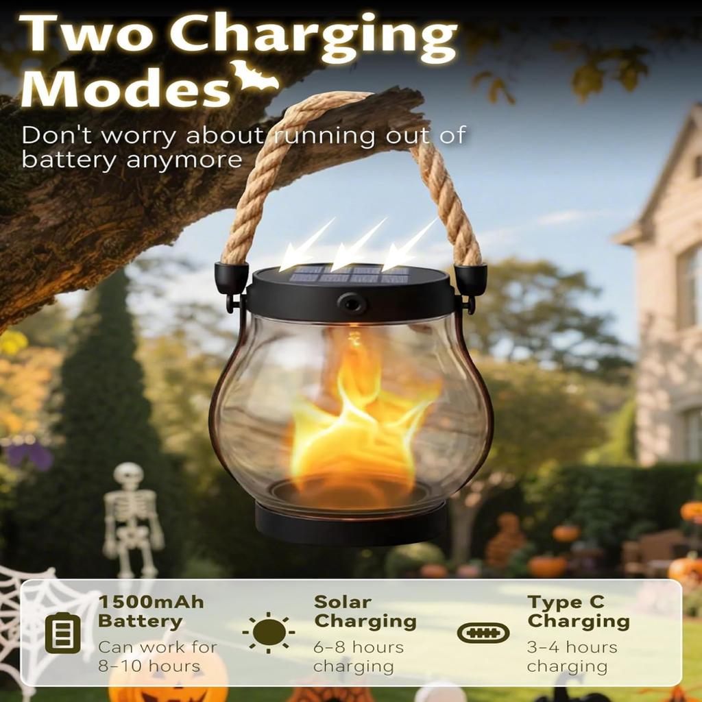 Solar Lantern Outdoor Lights Waterproof for Camping Pathway Yard Patio Porch Garden Decor