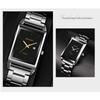 New square watch Steel band Quartz watch Calendar Watch Business Men's Watch Student Watch Small watch