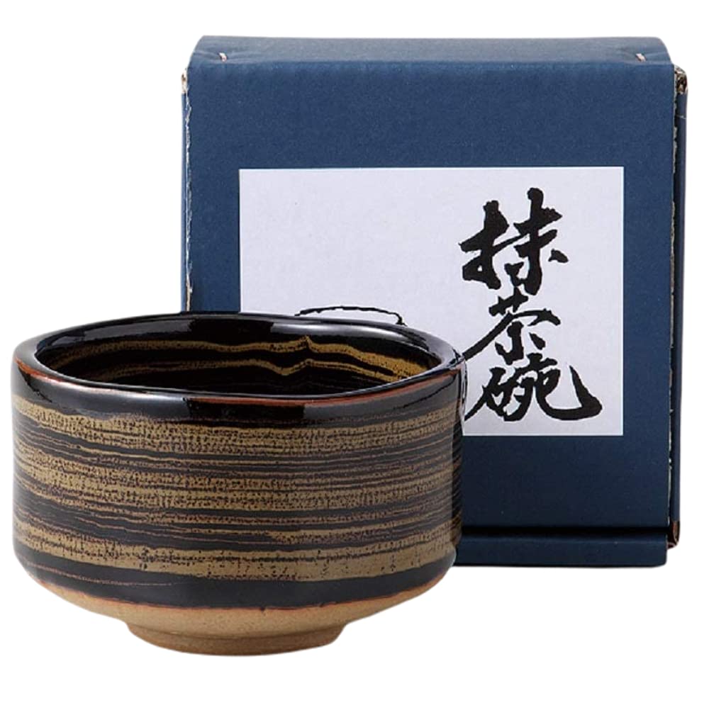 

Matcha x Black Glaze with Mino Made in Japan Ale-net Bowl, 11.8 H7cm, Gold, Ware, чёрный