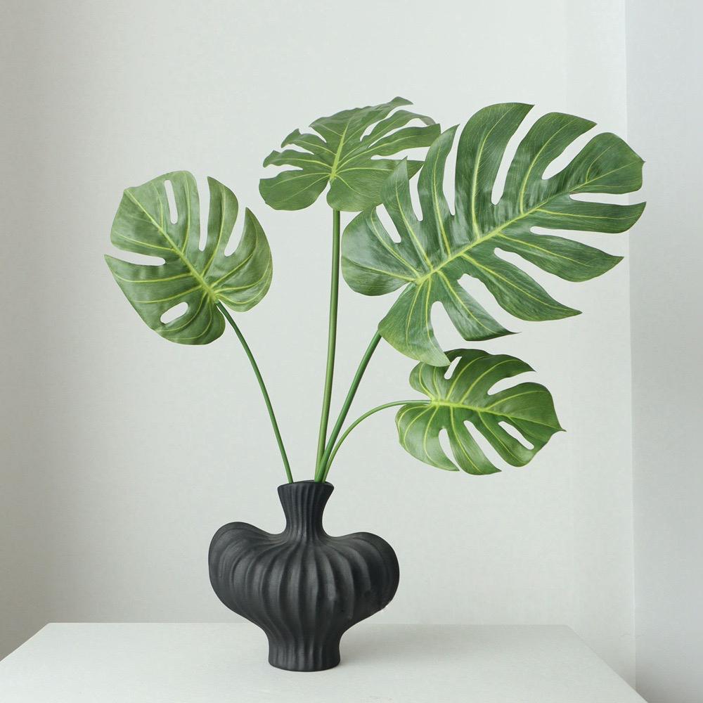 Artificial Palm Leaves Turtle Leaf Realistic Decorative Plant Turtle Leaf Home Room Hawaiian Decoration Monstera Plant