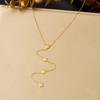 18K Gold Plated Sunflower CZ Y-Necklace, Dainty Layered Lariat Pendant Necklace for Women, Minimalist Jewelry