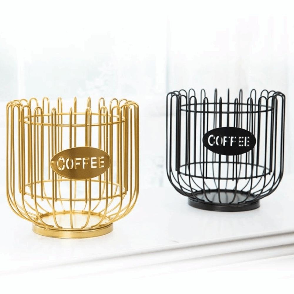 Iron Coffee Capsule Storage Basket Large Capacity Household Coffee Pod Holder Irregular Shape Coffee Creamer Container