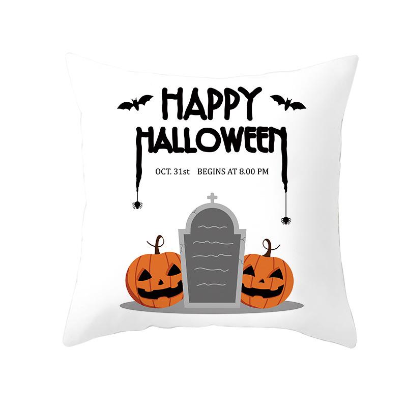 New Halloween Cushion Cover Home Gift Sofa Cushion Peach Leather Velvet Car Bedside Pillow Cover