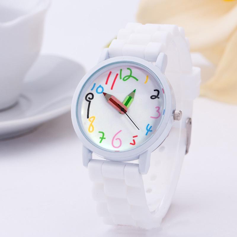 New children's watch creative children's pencil shape pointer simple digital silicone children's gift watch