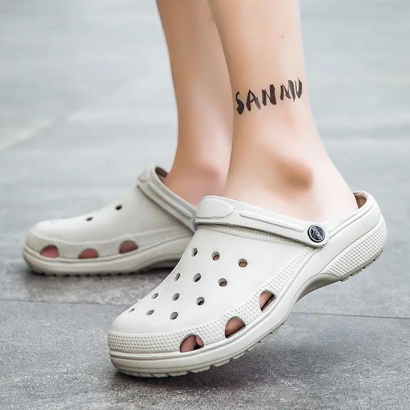 Fashion Slides Men's Shoe Mules Soft Eva Hole Sabot Platform Half Male Slipper 2025 Fashion Designer Luxury High Quality Style Clappers