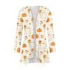 Women's Casual Long Sleeve Cardigan with Halloween Print for Festive Occasions
