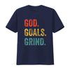 Womens God Goals Grind Christian Workout Fitness Gym T Shirt Black Small Vintage Washed Versatile Stretched Soft Fashion
