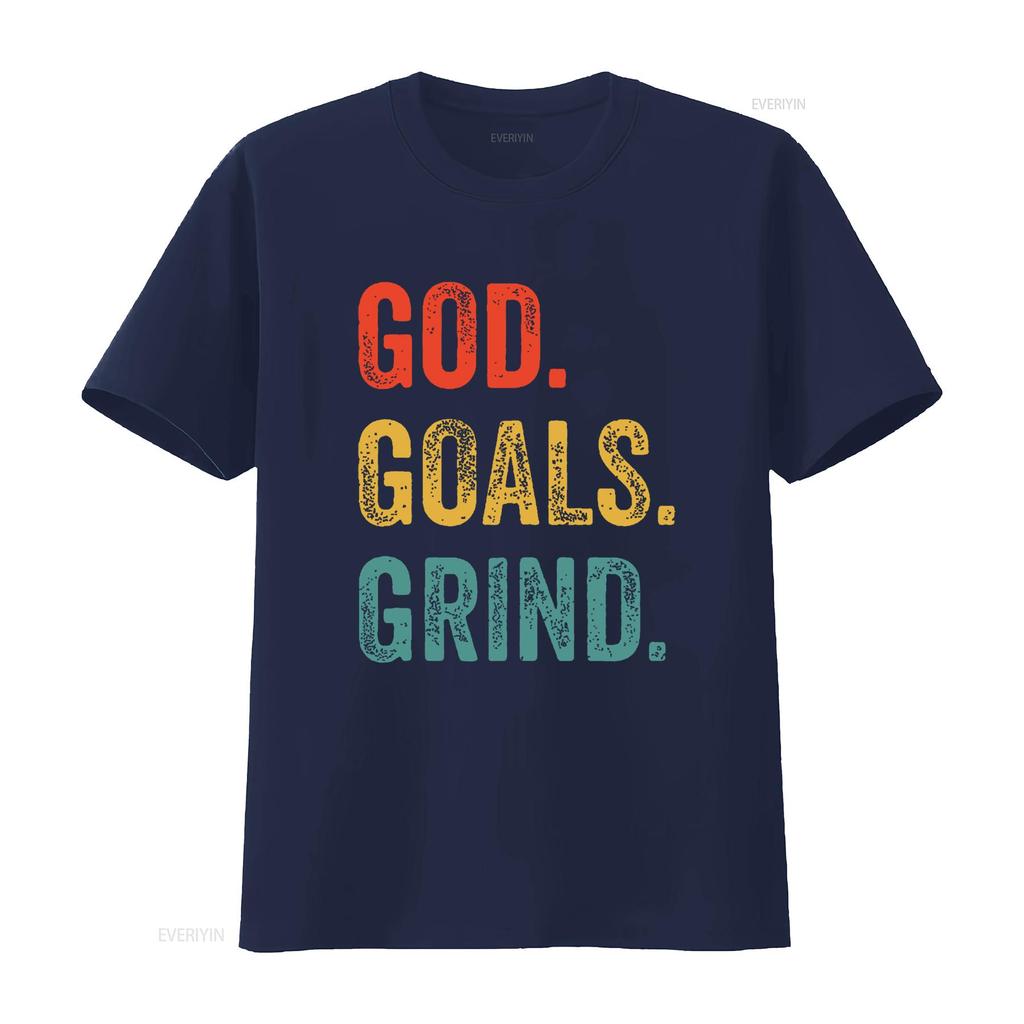 Womens God Goals Grind Christian Workout Fitness Gym T Shirt Black Small Vintage Washed Versatile Stretched Soft Fashion