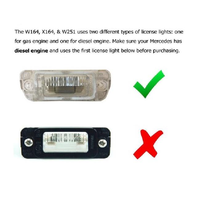White CAN-bus LED License Plate Lights For Mercedes ML GL R Class Diesel Version