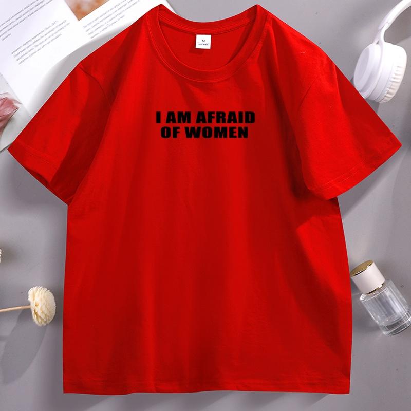 Ich habe Angst vor Frauen T-Shirts Lässig Baumwolle Kurzarm Rundhalsausschnitt T-Shirt Unisex Ehemann T-Shirt Weich Atmungsaktiv Lässige Kleidung Oberteile