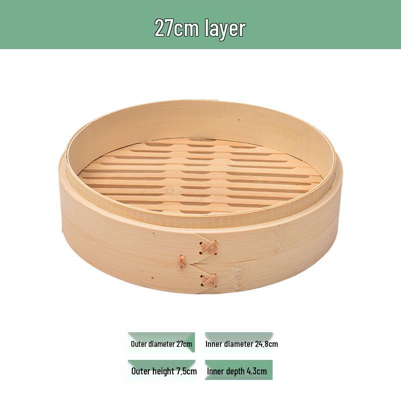 Portable Bamboo Steamer Basket with Lid for Mantou, Baozi, Xiaolongbao – Stackable Woven Design