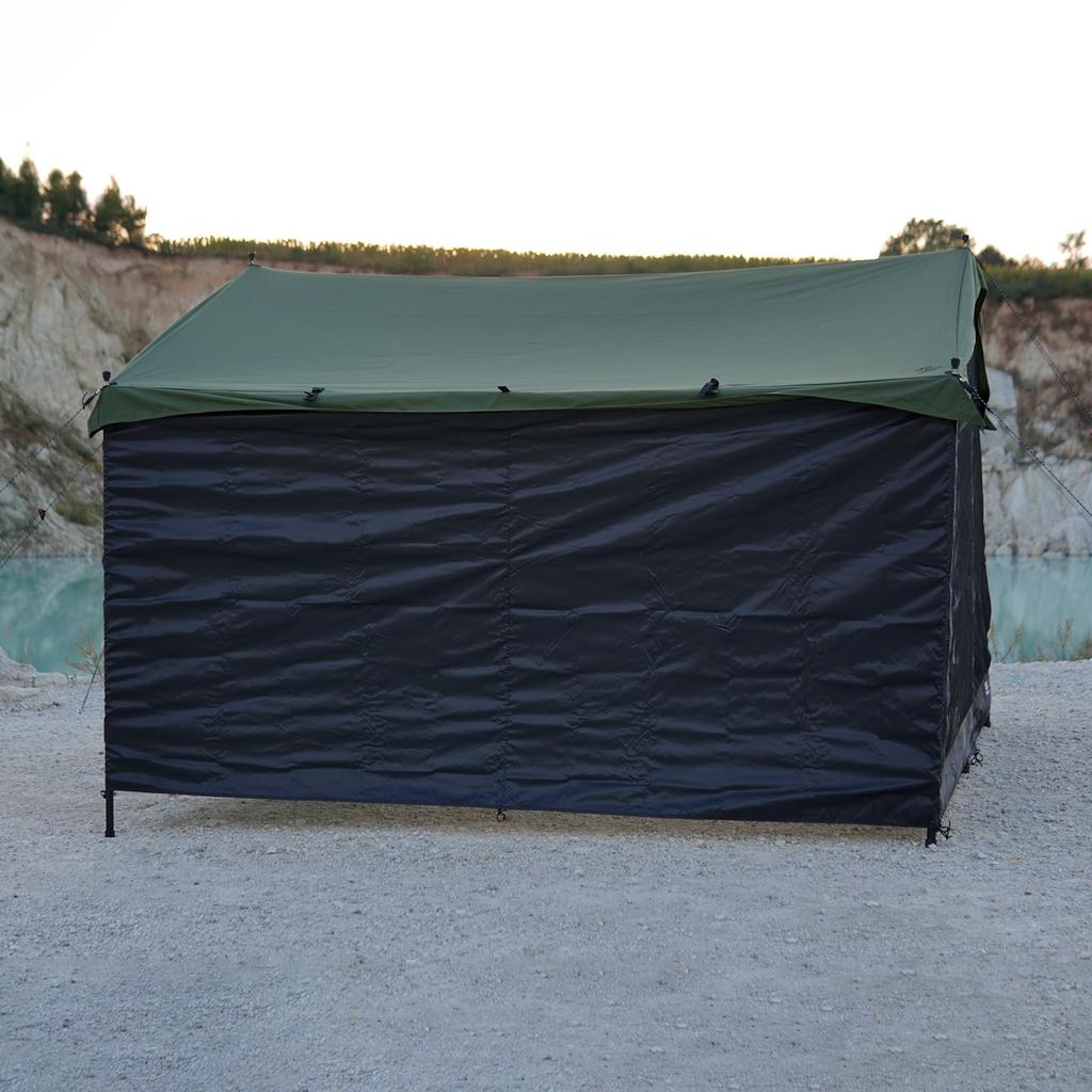 GOGlamping HENKAKU Tarp Zelt TC DIY Wandoptionen [Netz/TPU/Oxford] [Vorne/Seite] DIY Quadratisches Tarp TC Tarp für Solo-Camping, Kompakt und für den Außenbereich