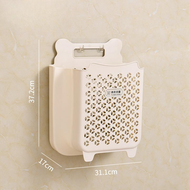Dirty Clothes Storage Basket, Bucket, Laundry Basket, Household Wall-mounted, No Need for Drilling, Foldable Storage Basket for Dirty Clothes