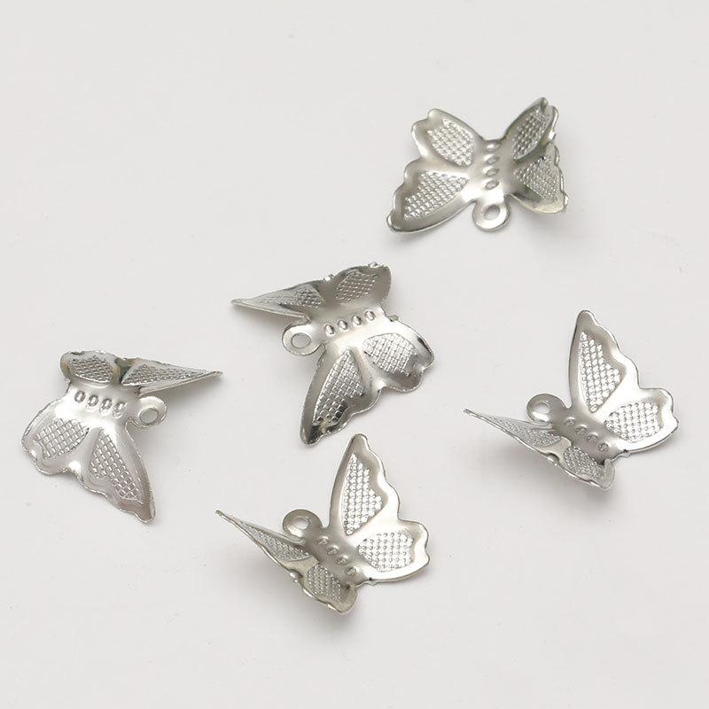 

Engood 100Pcs Butterfly Rhinestone Button Sewing Trim & Embellishments Craft DIY Jewelry Earring Necklace Pendants Hair Buckle срібний