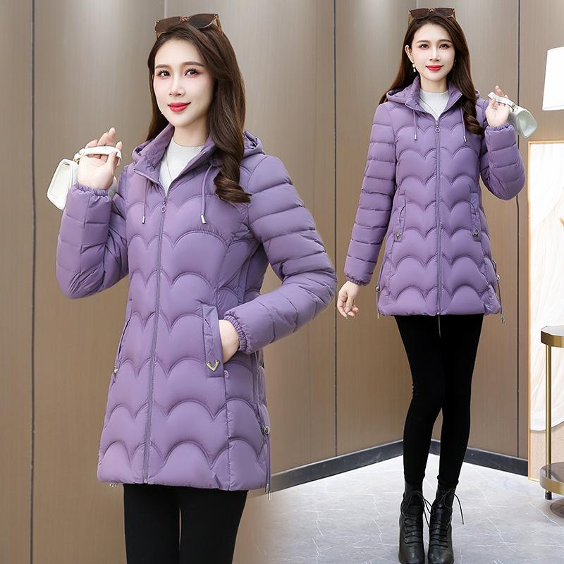 

Down cotton-padded clothes women s winter new slim-fitting women s cotton-padded jackets are thin and long thickened cotton-padded jackets. 6XL recommends 150-82.5 kg фиолетовый