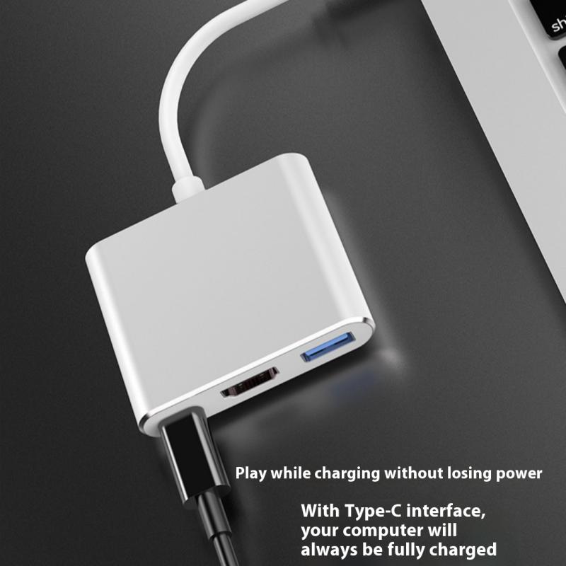 1ks Typ C Na Hd Konvertor Rozšiřující Otg Adaptér 3 V 1 Typ C 3.0 Hub S Hdmi 4K Rozbočovačem Čtečka Karet USB Disku PD Nabíjecí Dok