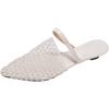 Woven Mesh Breathable Sandals Summer New Pointed Toe Wrapped Toe Cover Foot Non-Slip Wear-Resistant Low Heel Slippers