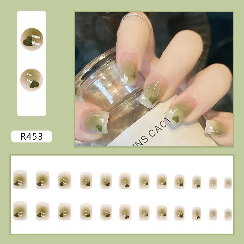 24Pcs French Tip Extra Long Ballerina Press On Nails Detachable Artificial Fake Nails Wearable Nail Art Tips