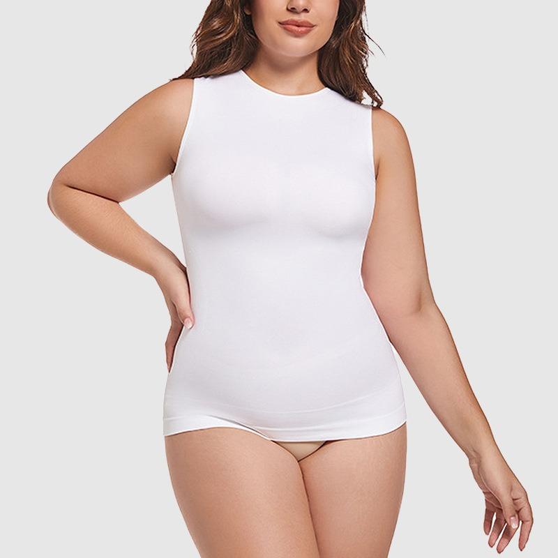 Plus Size Seamless Wide Strap Waist Slimming Shaping Sleeveless Shaper Top