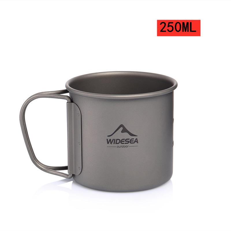 Widesea Lightweight Titanium Camping Cup with Lid - Portable and Easy to Store Tableware