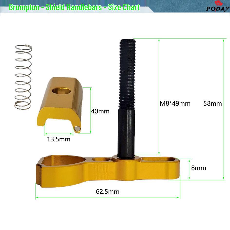 Xiaobu Guo Aluminum Alloy Folding Bike Handle with C-Buckle