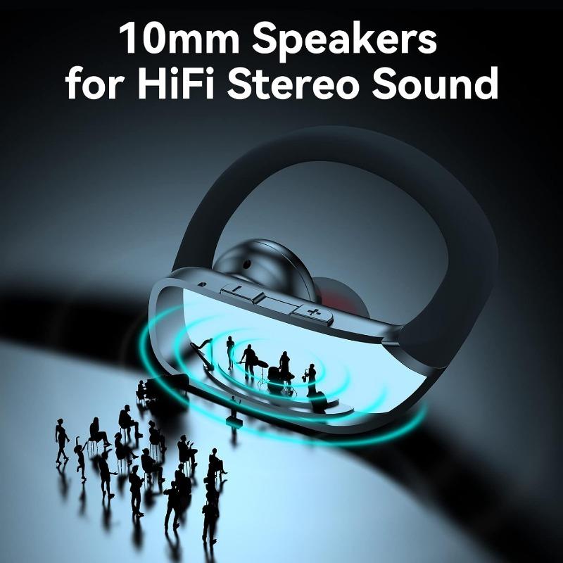 1PACK Wireless earbud-style Bluetooth headphones with LED display, featuring stereo sound effect Suitable for running exercises or fitness activities.