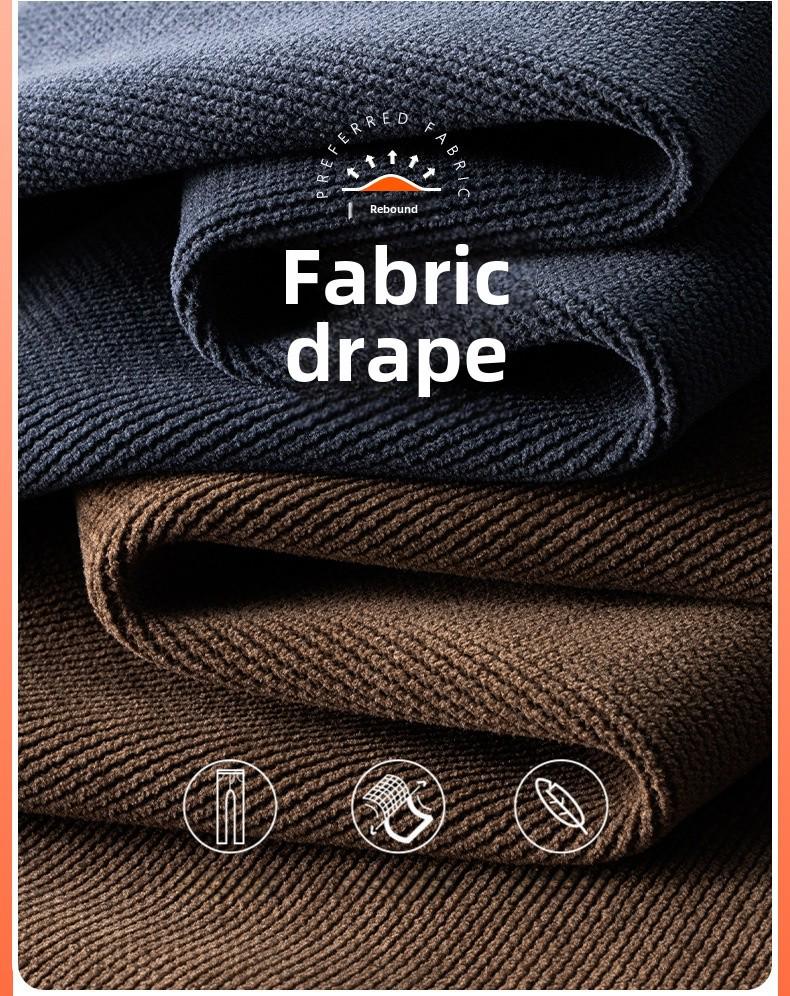 Autumn 2024 Men's Seaweed Pattern Chenille Wide-Leg Pants with Elastic Waist