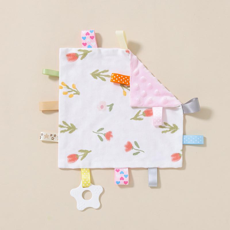 Soft Baby Toy And Fabric Comforter With Teether For Newborn Soothing