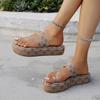 Fashion Women Platform Slippers New 2025 Summer Women Shoes Designer Flat Sandals Outdoor Floral Sandals Ladies Beach Slides Women